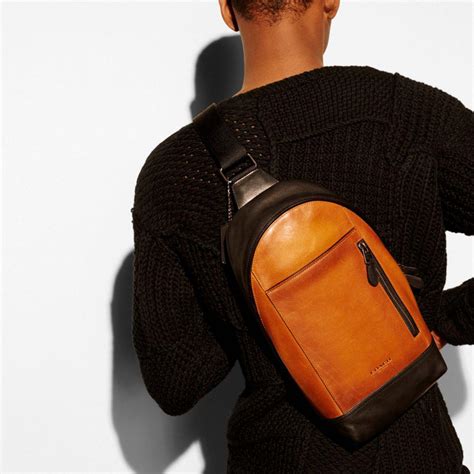 leather sling pack coach